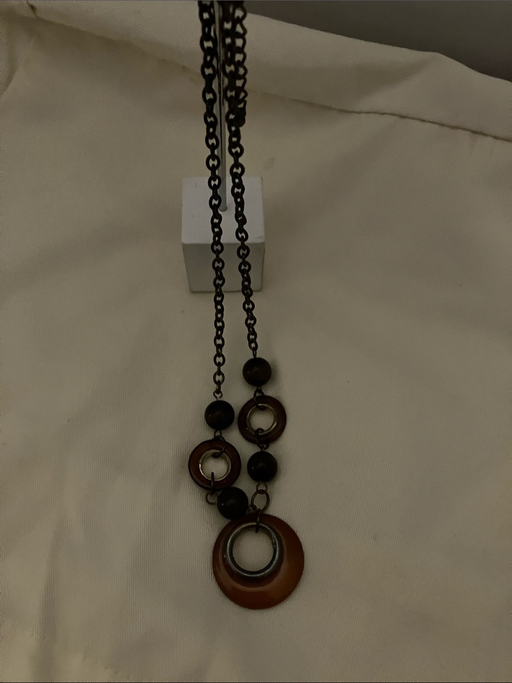 Classic Brown Circle Pendant Necklace
